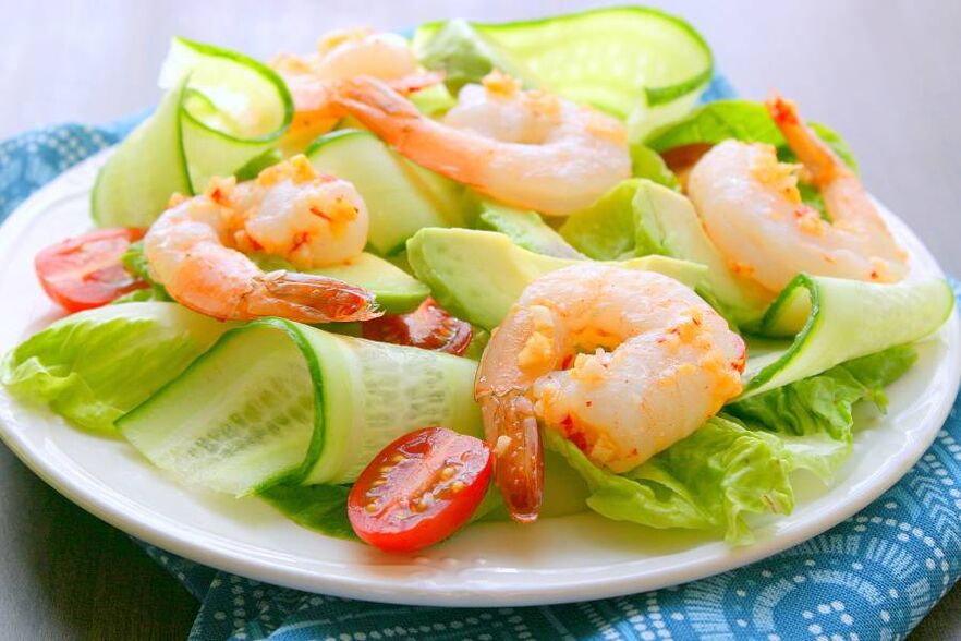 salad with shrimp to increase potency